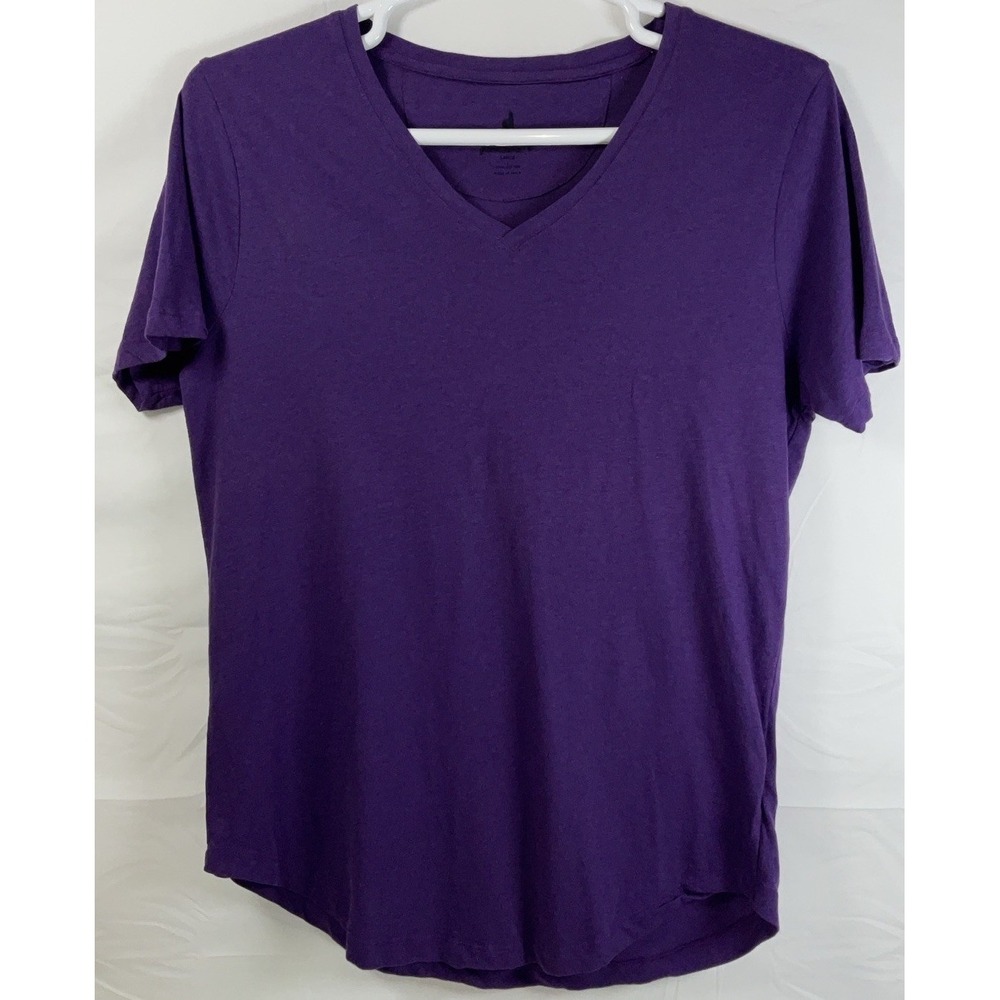 NWOT Women's Johnnie-O Merediths Short Sleeve 100% Cotton T-Shirt Purple Large